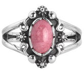 American West Classics Sterling Rhodonite Florl Ring Size 10