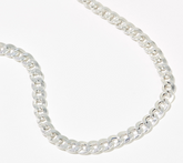 UltraFine 950 Silver Flat Curb Link 16" Necklace