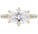 JUDITH Classic 14K Gold Clad Diamonique Ring, Size 8