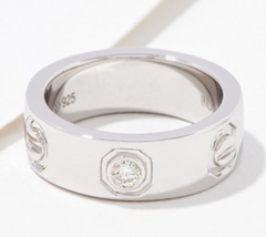 Affinity Diamonds Sterling Silver Cigar Band Ring Size 7