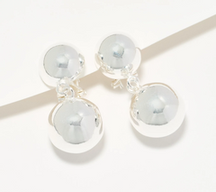 UltraFine 950 Silver Dangle Bead Earrings