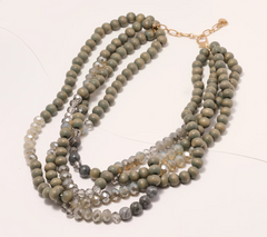 Susan Graver Grey Mixed Media Multi-Strand Necklace