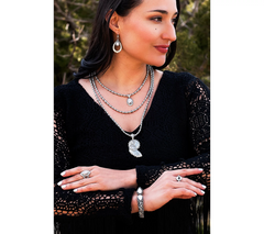 American West Sterling Oval Howlite Gemstone Rope Border Enhancer