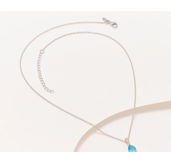 Affinity Gems Semi-Precious Pear Gemstone Sterling Silver Necklace