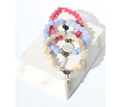 T. Jazelle x Kim Gravel Gemstone Beaded Faith Charm Bracelet, Average/large