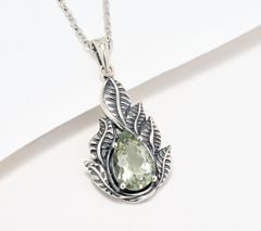 Or Paz Sterling Silver Pear Prestolite Leaf Pendant Necklace, 18"