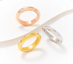 BellaOro 14K Over Resin Set of 3 Polished Fedine Rings, Size 8