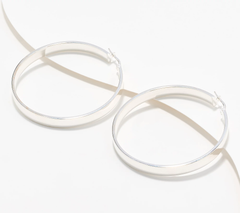 UltraFine 950 silver Sterling Silver Squared Edge Hoop Earrings