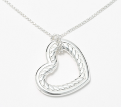 UltraFine 950 Silver Rope Heart Necklace