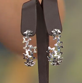 Joan Rivers Silver Tone Cascading Stars Hoop Earrings