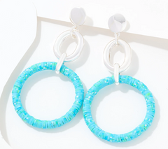 Joan Rivers Silver Tone Turquoise Color Drama Statement Drop Earrings