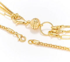 UltraFine 950 Silver Goldclad Interchangeable 4 Chain Necklace