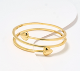 David Markstein, Gold Clad Sterling Silver Multi Hinge Heart Wrap Bangle, large