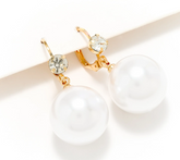 Joan Rivers Parisian Drop Lever Back Gold Tone Cream Pearl Earring