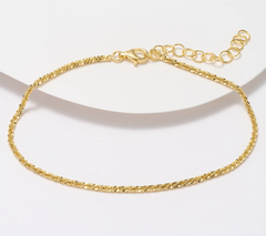 UltraFine 950 Silver Margherita Chain 9"+2" 18K gold-plated Anklet