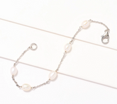 Honora Oval Cultured Pearl & Forzatina Chain Sterling Silver Bracelet, Small