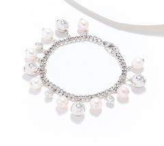 Honora Cultured Pearl Charm Sterling Silver Bracelet Small