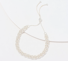 UltraFine 950 Silver Adj. Bolo Byzantine Bracelet