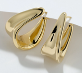 UltraFine 950 Silver Goldclad Graduated Hoop Earrings, 1-1/4"