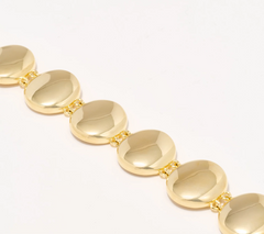 UltraFine 950 Silver 18K Gold Plated Polished Station Bracelet Avg
