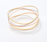 David Markstein Sterling Silver Tritone Multi Fine Line Bangle, 7-1/4"