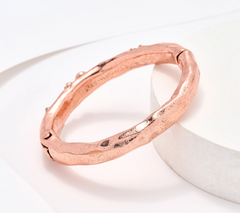 Susan Graver Rose Tone Embellished Metal Bangle