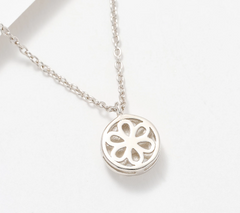 Diamonique Classics Sterling Silver Pendant with Chain 18"