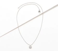 Diamonique Classics Sterling Silver Pendant with Chain 18"