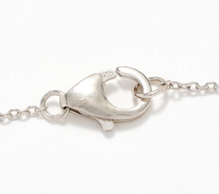 Diamonique Classics Sterling Silver Pendant with Chain 18"