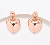 Joan Rivers Rosegold Tone Polished Heart Drop Earring