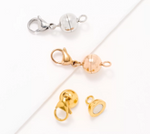 Steel by Design Set of 3 Stainless Steel Round Tri Color Magnetic Bead Jewelry Clasps