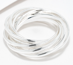 UltraFine 950 Silver 9-Row Rolling Ring, Size 6