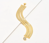 David Markstein Gold Tone Bronze 3-Row Flexible Herringbone Bracelet Avg