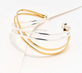 UltraFine 950 Silver Multi Layer Crossover Cuff Avg
