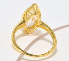 Diamonique Gold Clad Sterling Silver Classics Marquise Ring, Size 9