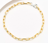 David Markstein Two Tone 18K Gold-Plated Sterling Silver Premiere Luxe Paperclip Bracelet Small