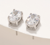 Steel by Diamonique Oval Stud Earrings