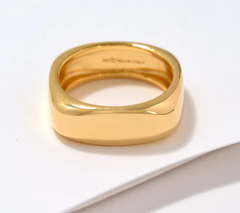 UltraFine 950 Silver Gold Tone Square Polished Ring Size 7