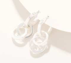 UltraFine 950 Silver Convertible Drop Huggie Earrings