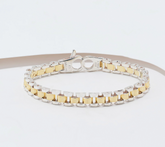 UltraFine 950 Silver Two Tone Panther Link Chain Bracelet Avg