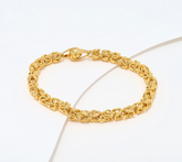 UltraFine 950 Silver Gold Tone Byzantine Chain Magnetic Clasp Bracelet Large