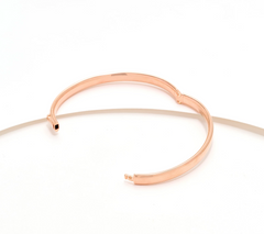 UltraFine Polished Rose Tone Safety Lock 5.5mm Bangle Small