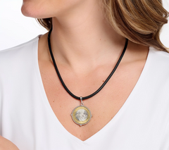 David Markstein Sterling Silver Genuine Vatican Lira Coin Necklace 18"