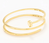 David Markstein Bronze Gold Tone Multi Hinge Nail Head Bangle Small
