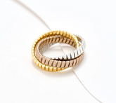 David Markstein Tri-Color Mocha Bronze Triple Tubogas Rolling Ring Size 5