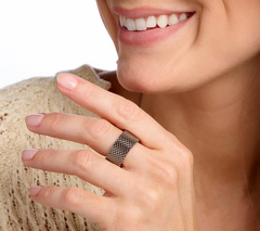 David Markstein Mocha Bronze Couture Tessutto Mesh Band Ring Size 11