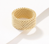 David Markstein Yellow Bronze Couture Tessutto Mesh Band Ring Size 6