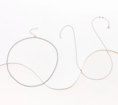 Diamonique Sterling Silver Layered Tennis & Paperclip Necklace