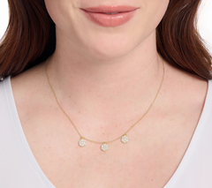 Diamonique Gold Tone Sterling Silver Classics Station Necklace