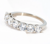 Steel by Diamonique Classic Half Eternity Band Ring, Size 9
